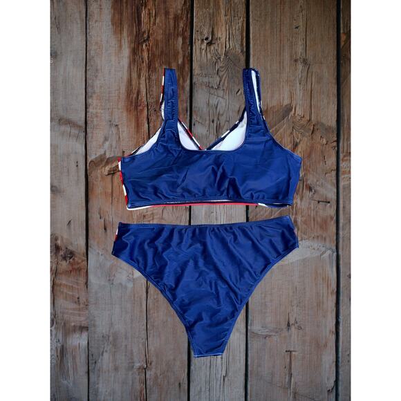 New XL American Flag USA Bikini Swimsuit Stars & Stripes Patriot Patriotic Beach - Picture 2 of 3